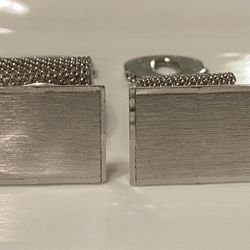 Vintage Cufflinks Wrap Around Silvertone