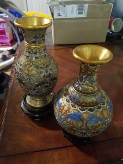 Set of Antique Cloisonne Vases