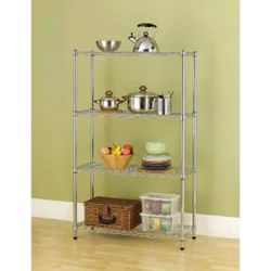 HDX 4-Tier Steel Wire Shelving Unit in Chrome (36 in. W x 54 in. H x 14 in. D)