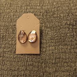 Brown Leaf Stud Earrings 