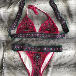 Victoria’s Secret Red Pink Green Mint Boho Swimsuit Bikini NEW