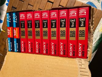 Sony Hi8 and Video 8 120-Minute Cassette Tapes - 10 Pack new