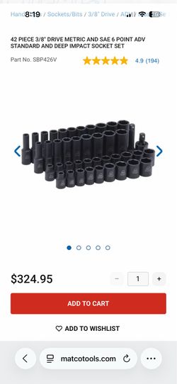Matco impact graded 3/8 Metric & SAE