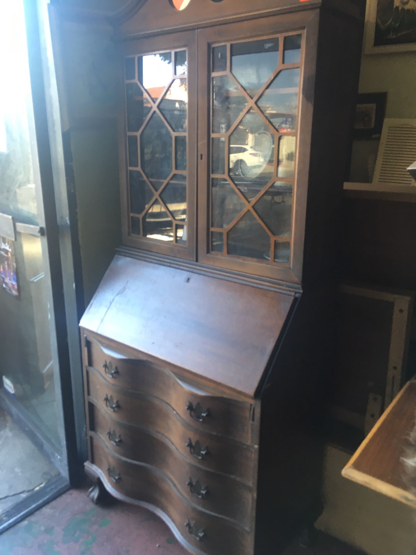 Vintage antique mahogany hutch secretary desk $150 measures 31 x 28 x 74 opened