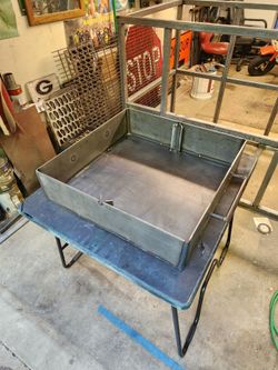 Large Steel Fire Pit Flat Top Grill