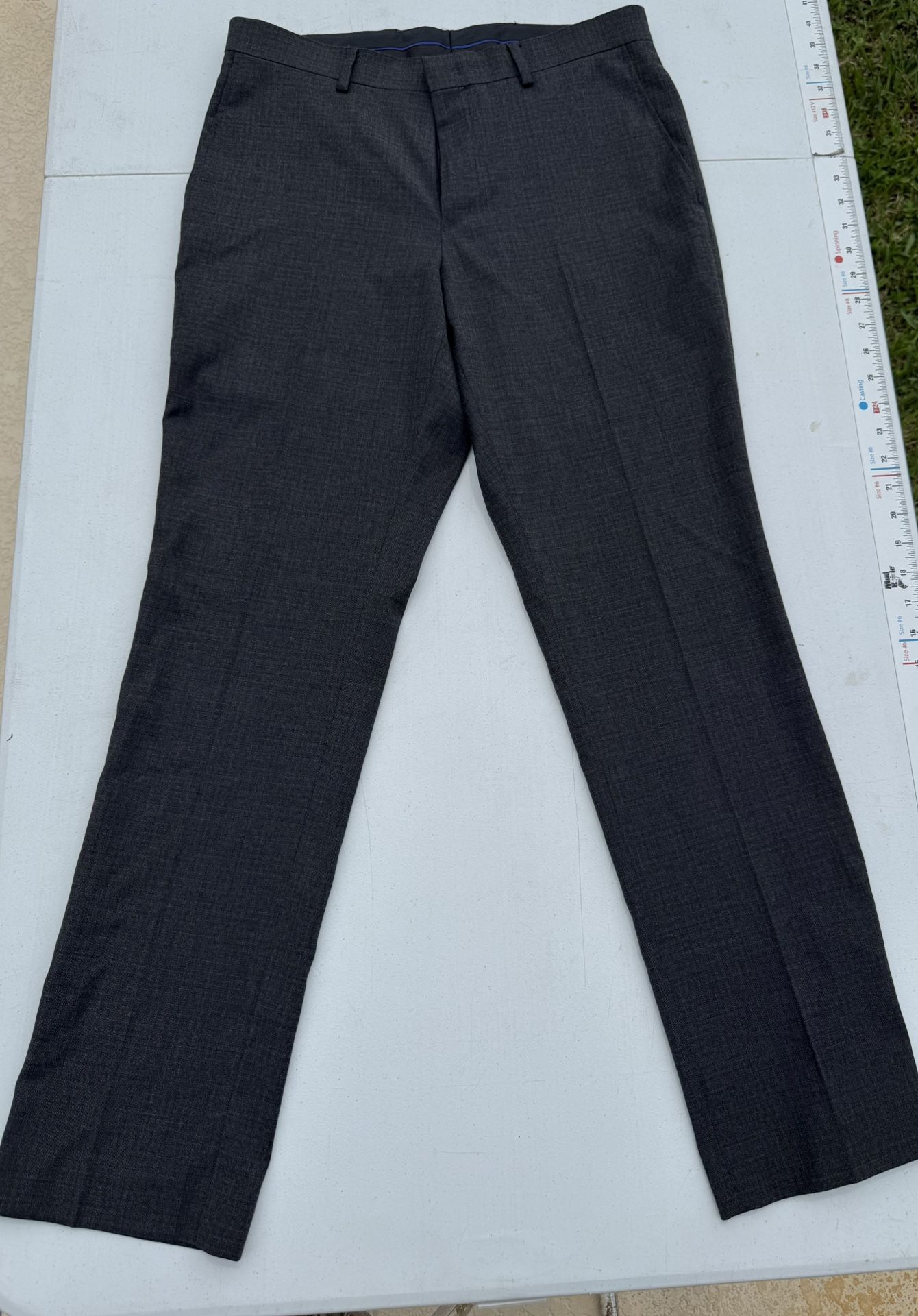 Dark Gray Fitted Slack Dress Pants