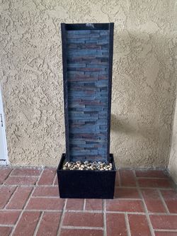 39” Tall Modern Outdoor Waterfall Fountain