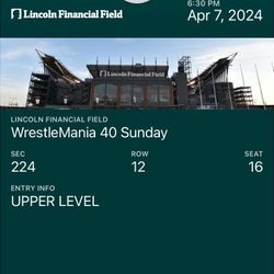 WrestleMania Tickets (4) 