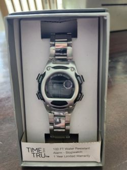 Brand New Time and Tru Silver-Tone Digital Watch