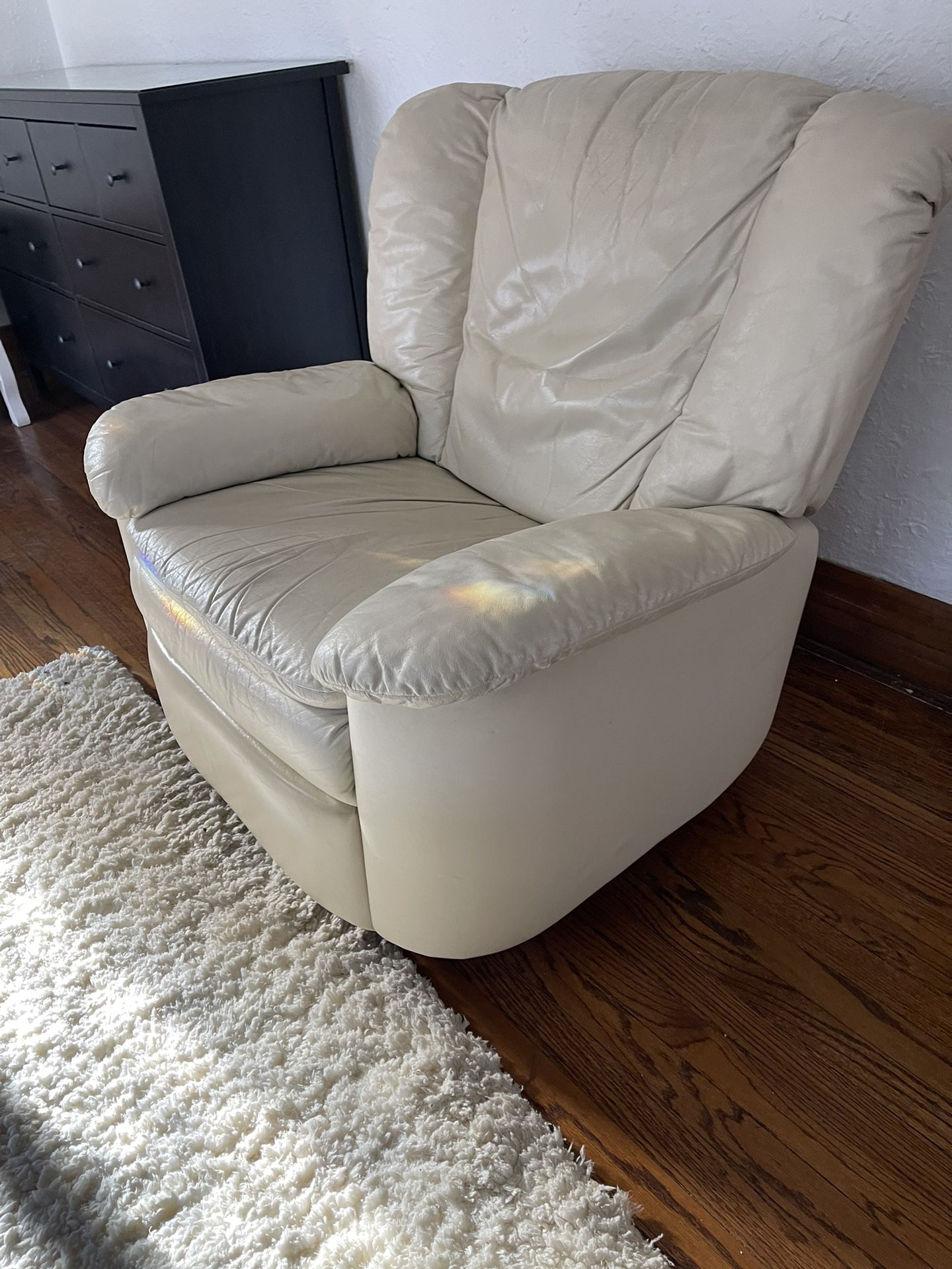 Beige Leather BarcaLounger Recliner
