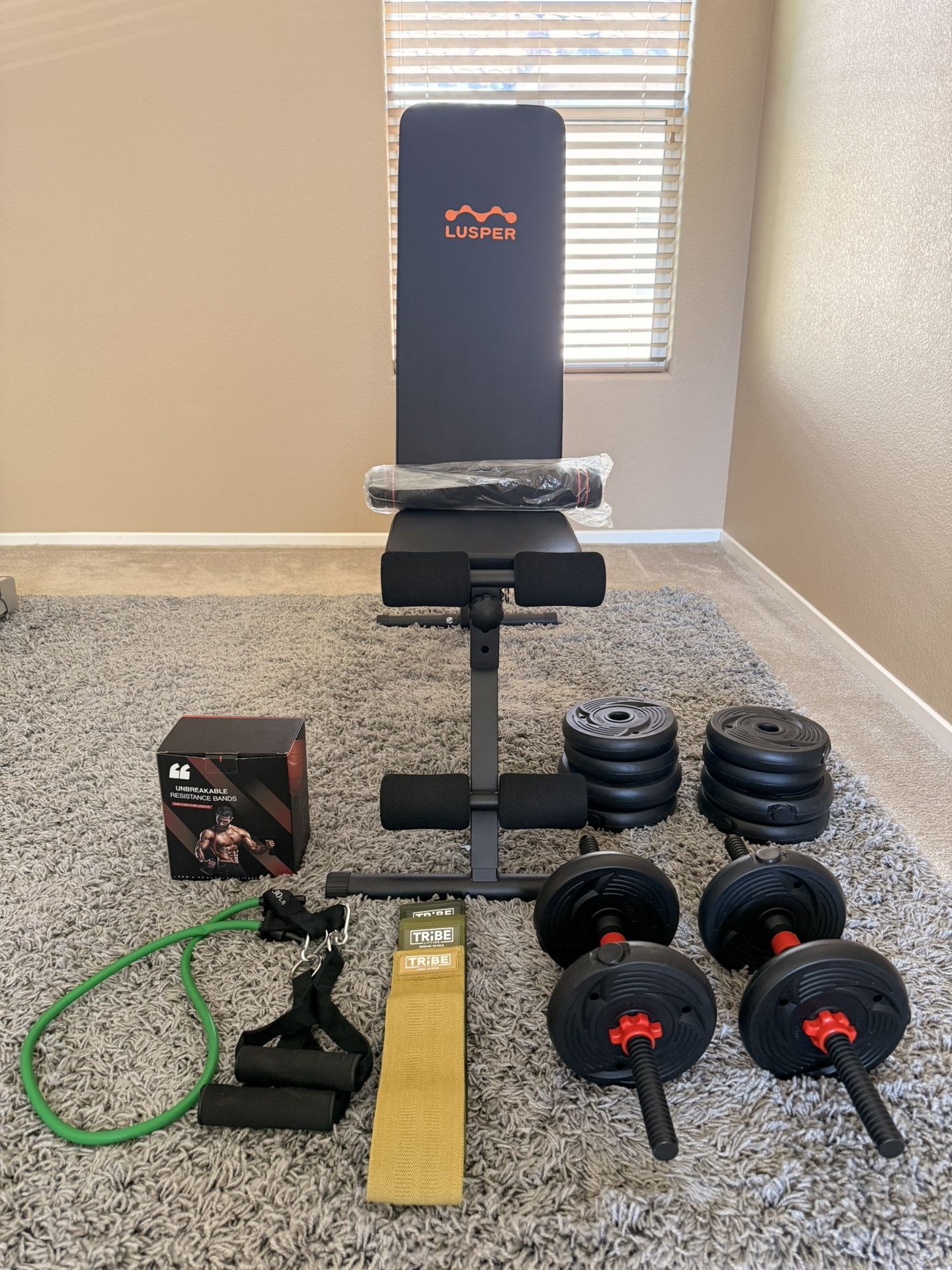 Weight Bench & Weights/Resistance bands