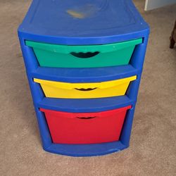 Sterilite 3 Drawer Container- Kids Colors