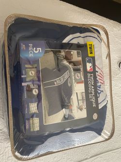 New Twin 5 Piece Dodgers Baseball Bedding Set