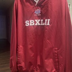 NFL Vintage 2008 Super Bowl XLII  Throwover 1/4 Zip Side Jacket Men's  Large