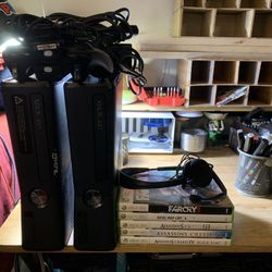 2 good working Xbox 360 + games