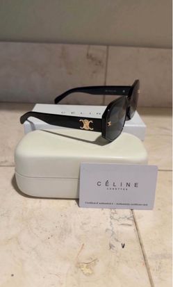 Celine Triomphe Black and Gold Sunglasses