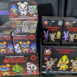 12 Five Nights At Freddy's Security Breach Mystery Minis & 10  FNAF 10 Years Mystery Minis Both With Display Box