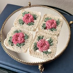 Vintage Mini Crochet Floral Doilies