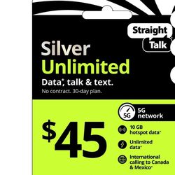 Straight Talk 1month $45 card. Firm price