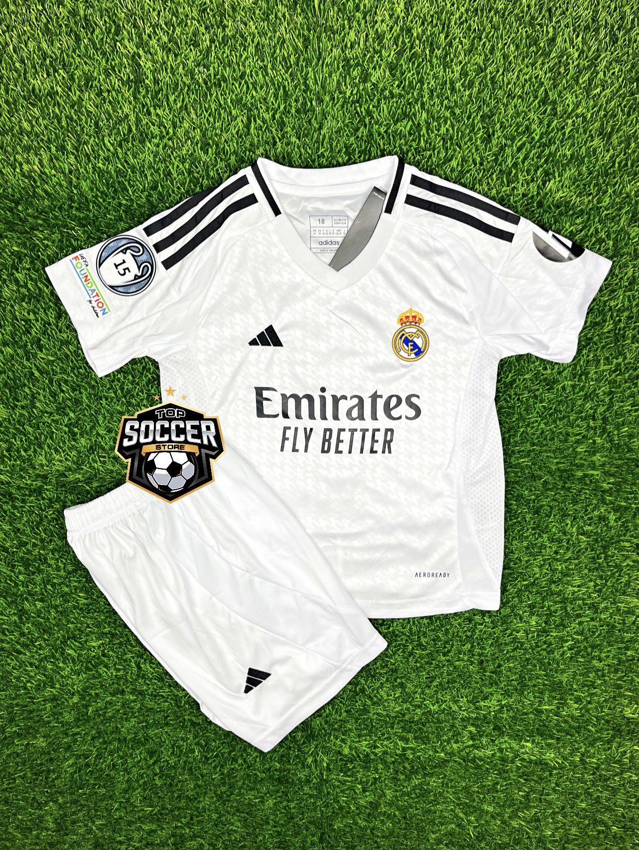 NEW CLUB REAL MADRID HOME MBAPPE KIDS SET! SIZE FOR A 2 TO 3 YEARS OLD ONLY!