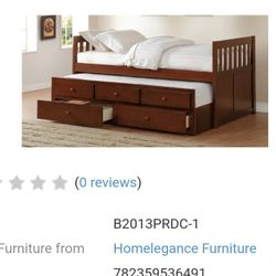 Cherry Wood Twin With Trundle And Matching Dresser 