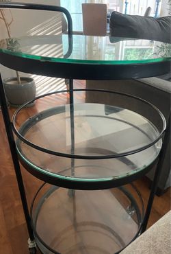 3 Tier round bar cart