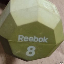 One Reebok 8 Lb Neon Green Metal Grip Dumbbell Weight