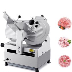 VEVOR Automatic Meat Slicer, 180W + 370W Deli Slicer with a 12 inch Premium 65Mn Blade, 0-0.3 inch Adjustable Thickness, Electric Food Slicer Machine
