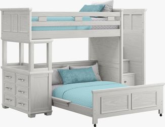 Kids Canyon Lake Ash Gray Twin/Full Step Loft