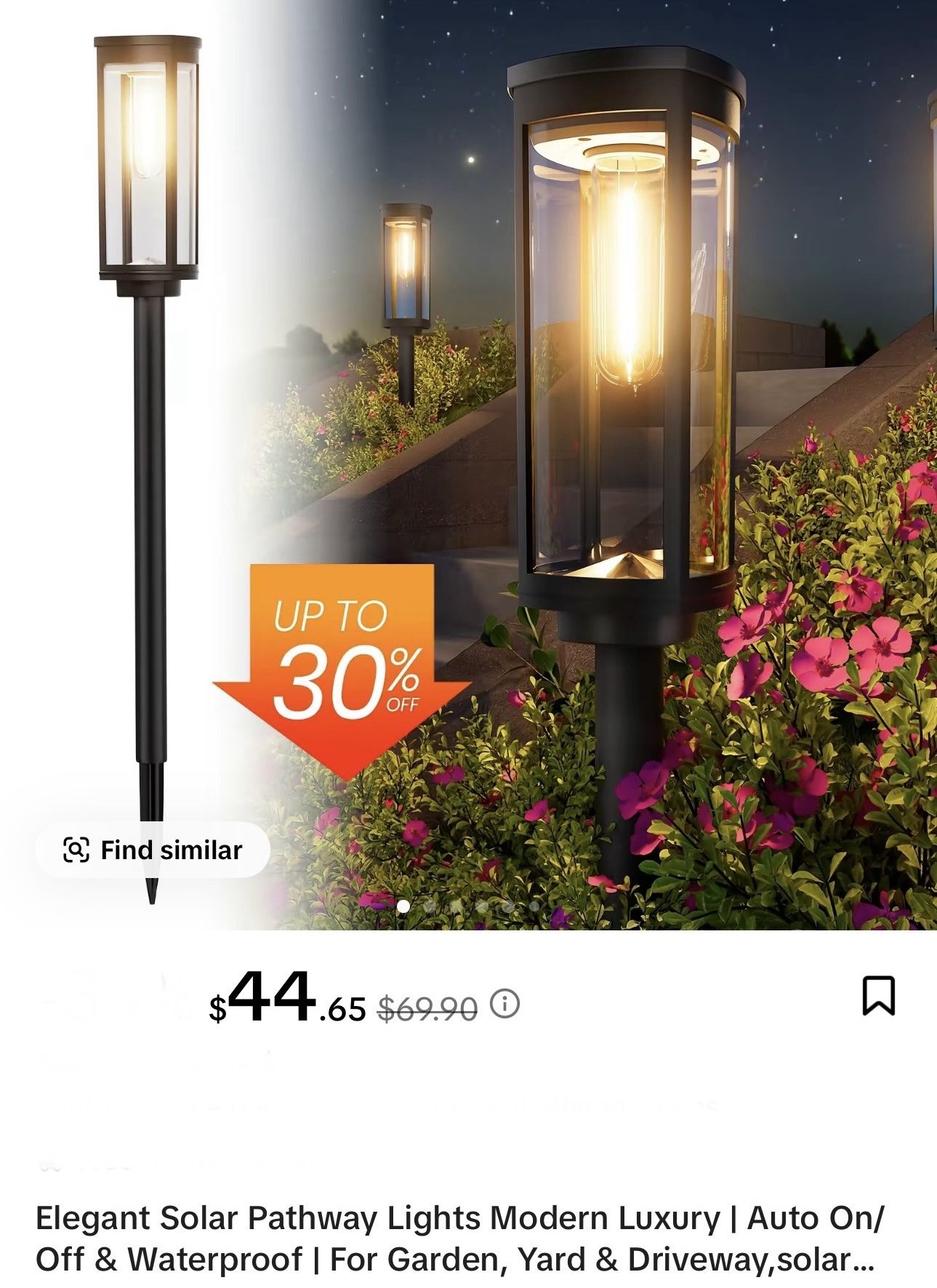 Solar Pathway Lights Modern Luxury | Auto On/Off & Waterproof | Garden/Yard/Driveway Decor