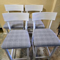 Set Of Four Bar Height Bar Stools
