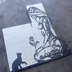 Lady/cat Metal Art Aesthetic