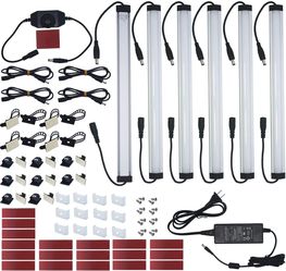 Litever Kitchen Under Cabinet LED Lighting Kit Plug-in, Super Bright, 6 PCS 12 Inches Light Bars, Daylight White, 31W 2000 Lumen, Perfect for Kitchen 