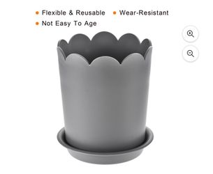 Uxcell 6.7" Plastic Plant Pot Saucer Kit Flower Planter Container Tray, Gray 5 Pack