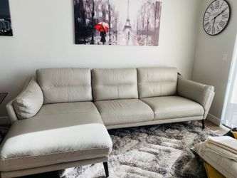 Premium Leather Couch with Chaise lounge