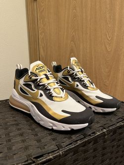 Nike Air Max 270 React White Metallic Gold Size 9.5 Men 