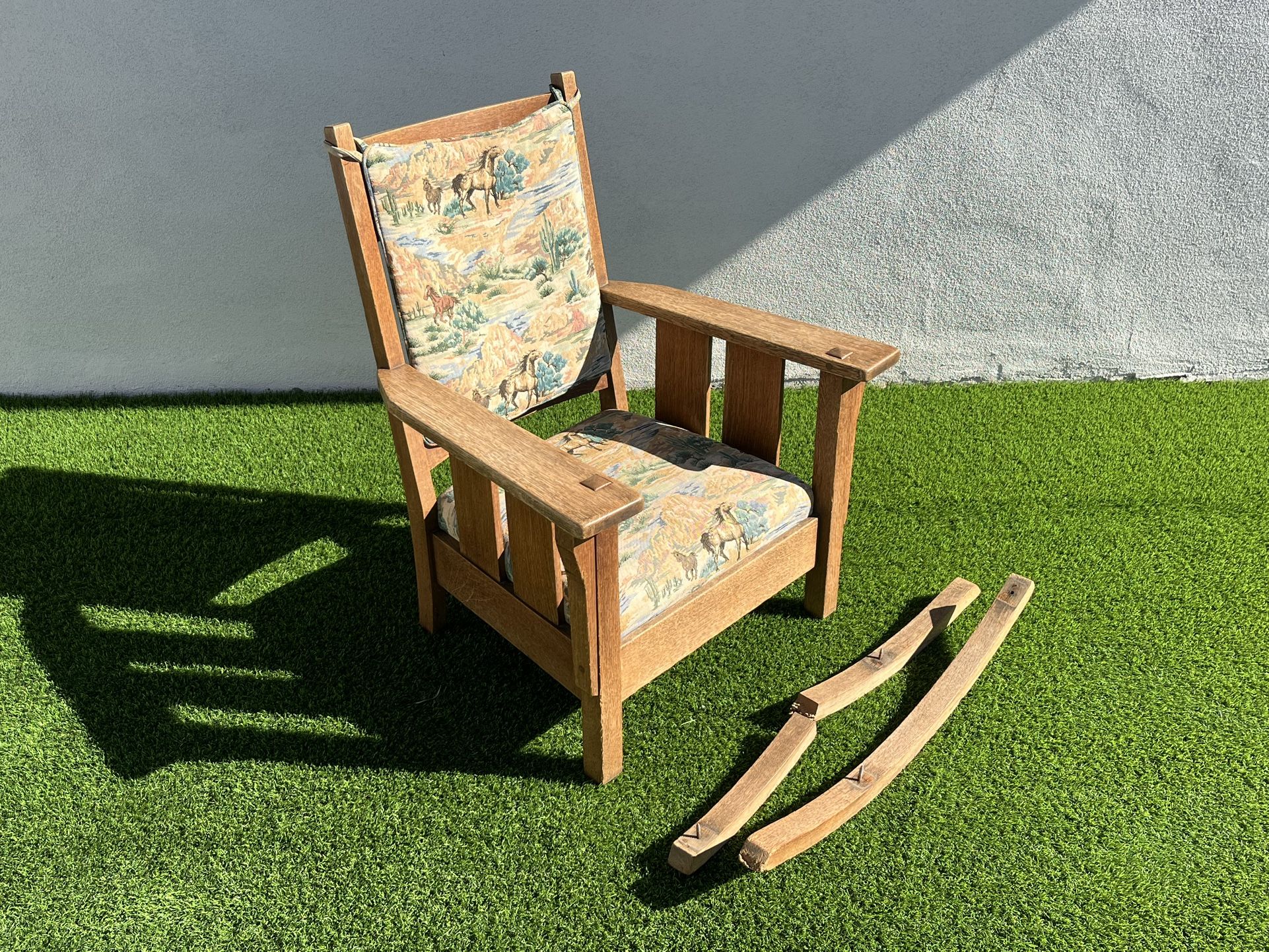 Antique Rocking Chair Broken Leg 