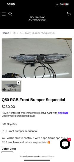 Q50 RGB Front Bumper Sequential