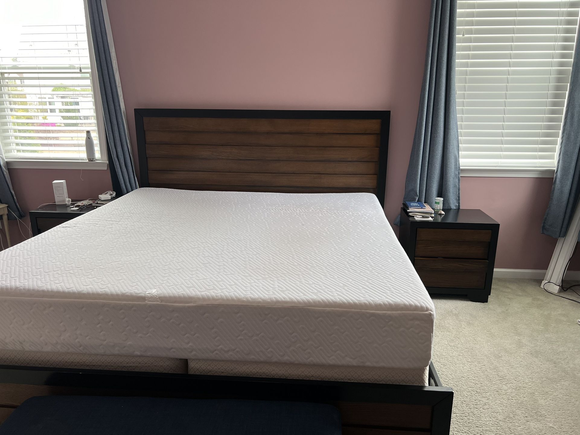 King Bed Frame With Two Night Stands