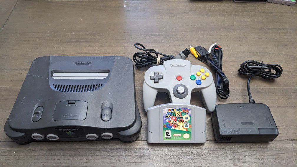 Nintendo 64 N64 Console/System Bundle With Super Mario 64, Authentic Tested.