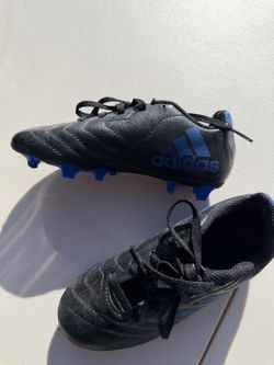 adidas Kids Black and Blue Soccer Cleats - Low Profile Sneakers