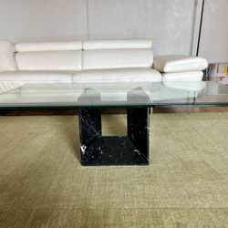 Italian Marble Coffee Table Glass Top