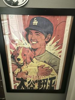MLB Los Angeles dodgers ohtani and decoy newspaper with frame