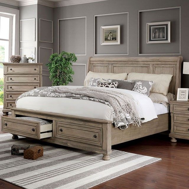 Brand New Gray Storage Queen Size Bed Frame