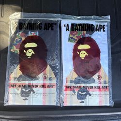 White/Black Bape Burberry Tee