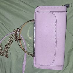 Purse Clutch Pink Gold Chain And Strap