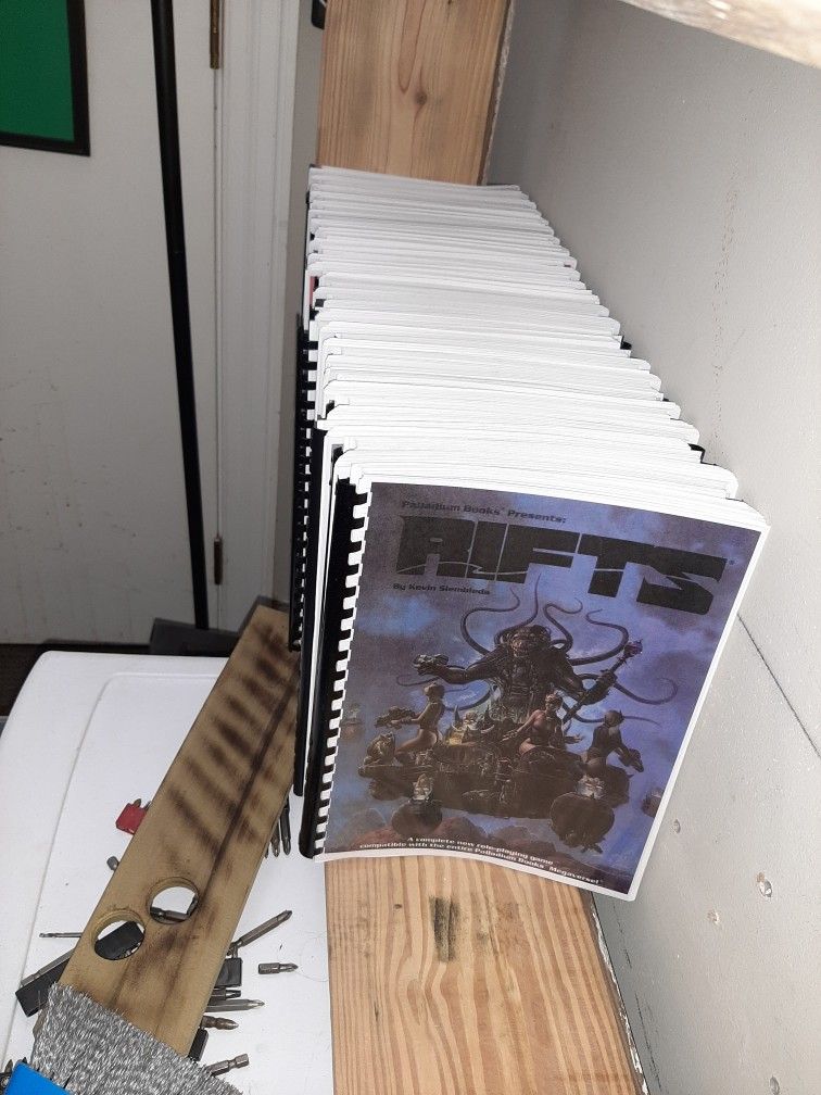 Large Collection Of Self Printed Rifts Roll Playing Game Books