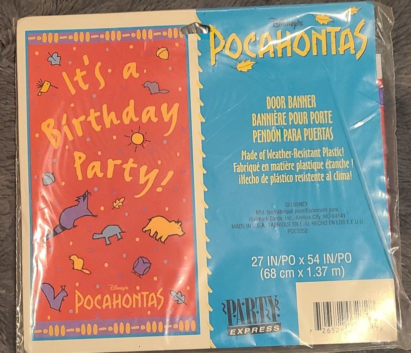 Pocahontas door banner - 90s - vintage 