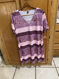 New! Pink And Purple Striped Dress. Read Description For Details And Location 