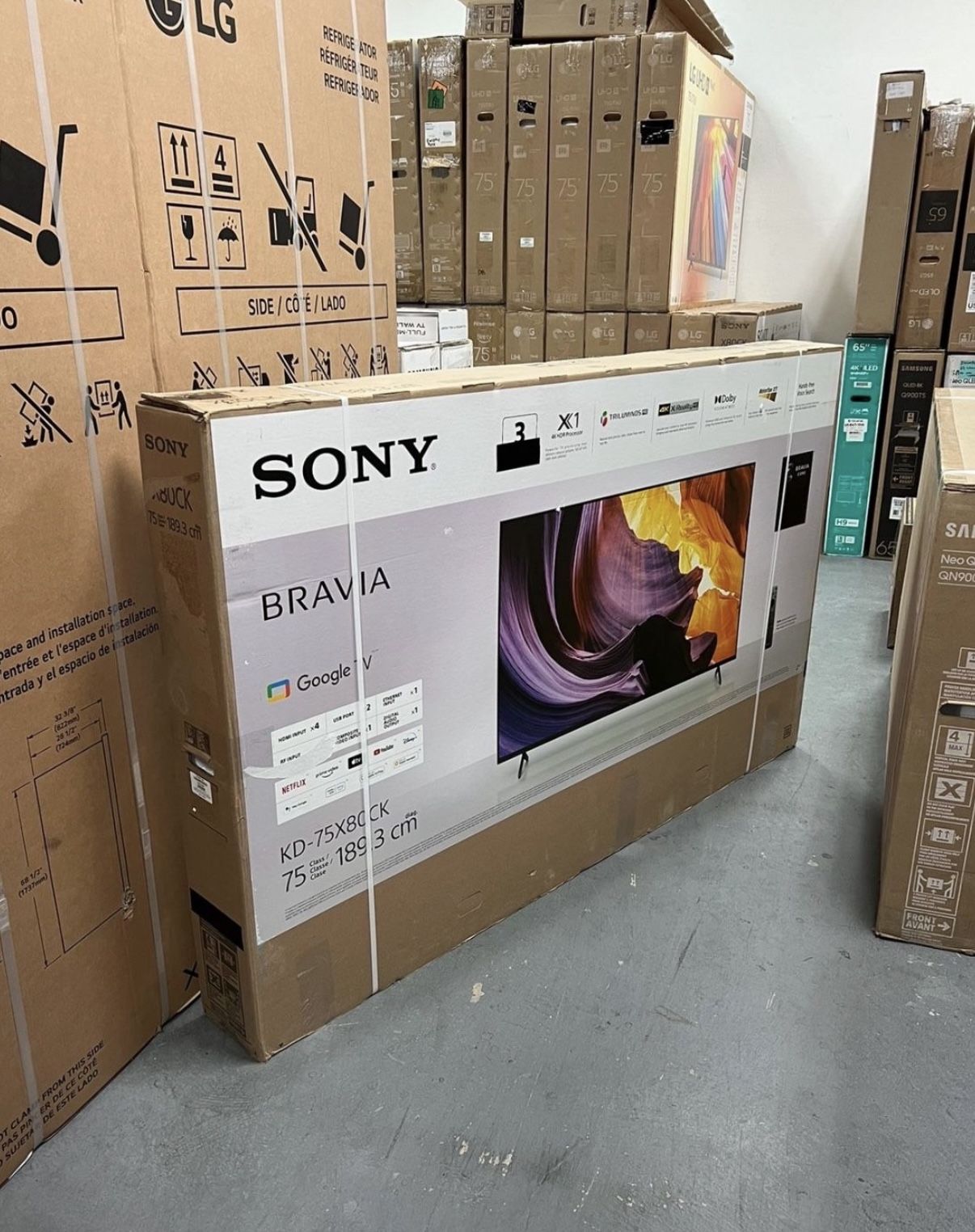 75” Sony Bravía HDR Smart 4K TV X80K